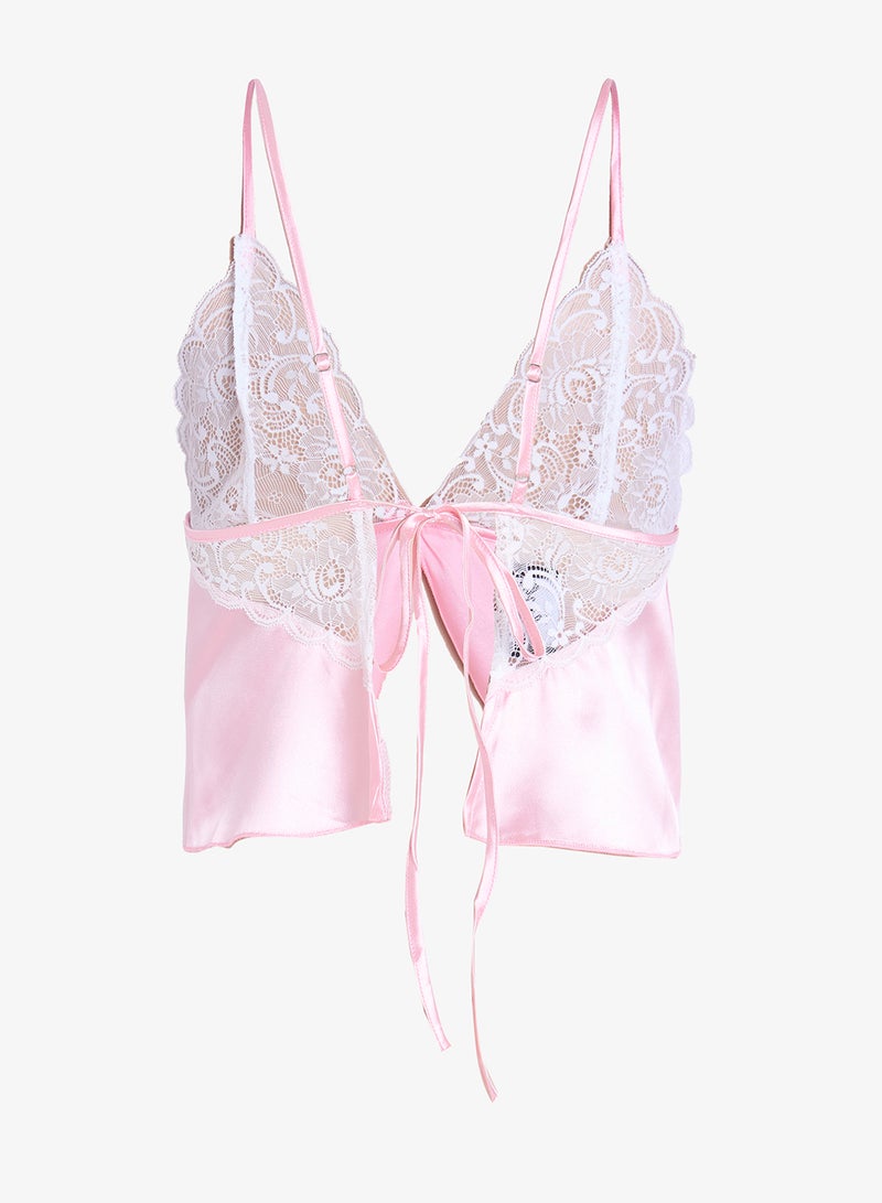 جينجر طقم صدرية وكورسيه دانتيل قطعتين مع شورت - Image 3